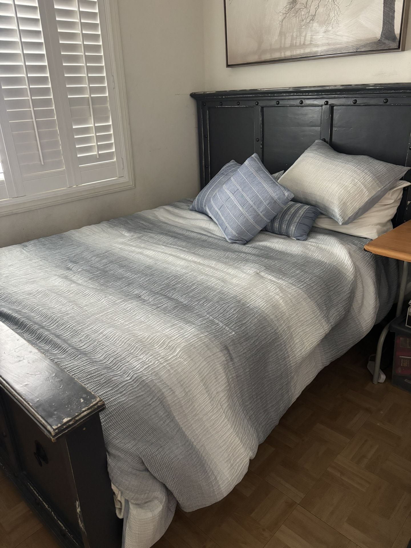 Bed frame with Queen Mattress