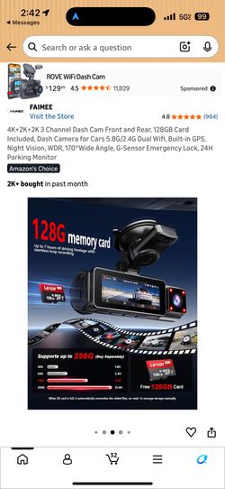 Dashcam installed $250