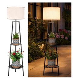 🚨 LAST ONE! Solar Floor Lamp w/ Plant Stand - ONLY $30 FIRM! Don’t Wait!
