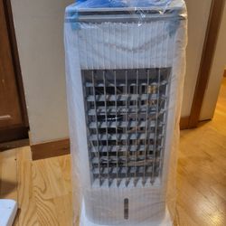 3-IN-1 Windowless 60W Evaporative Air Cooler w/Double Tanks, Smart Timer, 4 Ice Packs, 70° Oscillation, 3-Speed 25-INCH Swamp Cooler