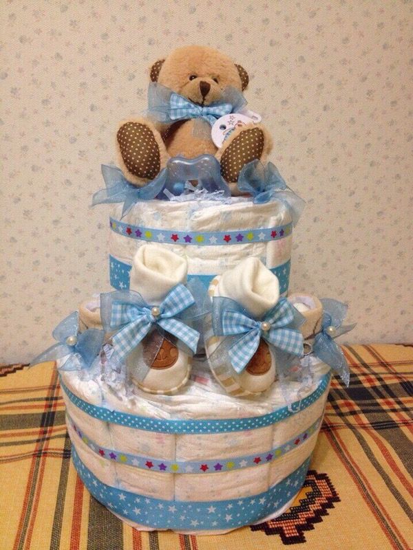 Diaper Cake Baby Shower Present For Delivery For Sale In Coral