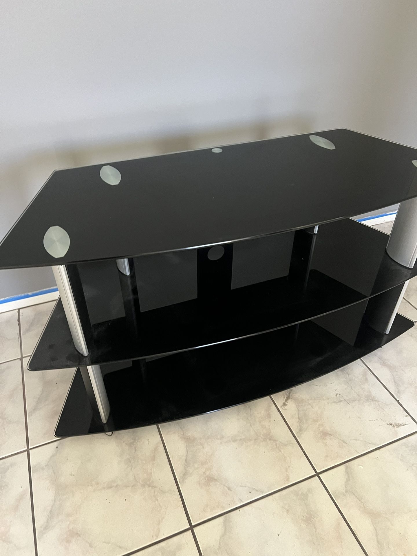 Glass Shelves Console Table