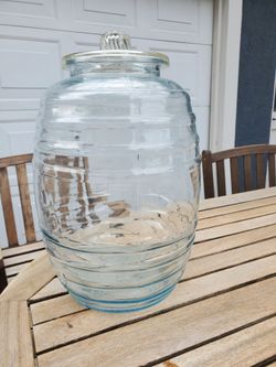 vintage ribbed glass jar