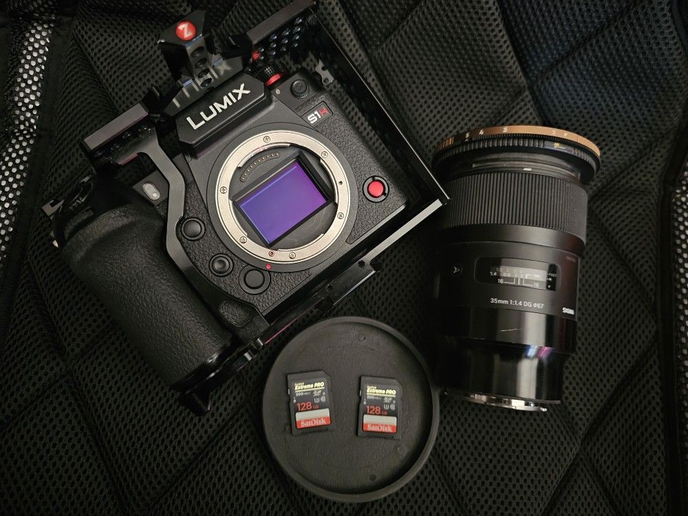 Lumix S1H Camera with Sigma 35mm Lens & Accessories