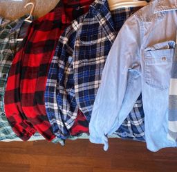 Lot of Men's Flannel Button-Up Shirts