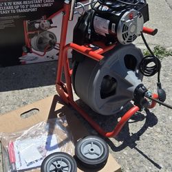 Top Rated
RIDGID
K-400 Drain Cleaning Snake Auger Machine, C-45 IW 1/2 in. x 75 ft. Cable inside Drum plus