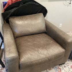 Free Brown/Gray Leather Chair 