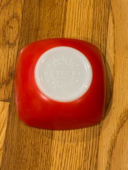 Vintage Red Pyrex Square Bowl 410 Hostess 12 Oz Great Condition