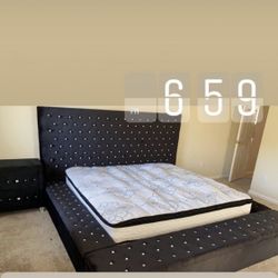 Black Tufted Storage Bed Available In Queen  &  King $14 Down!