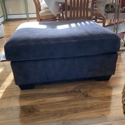 Gray Microfiber Ottoman
