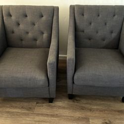 Accent Upholstered Chairs Gray 