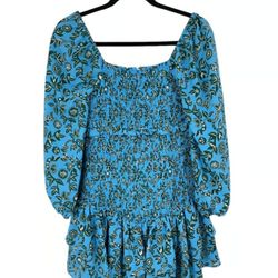 Likely Dress Darby ruffled minidress blue size 6