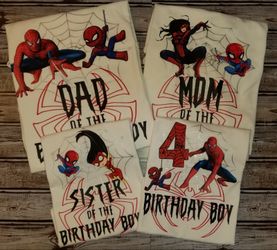 Spiderman birthday family shirts