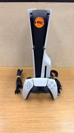 PLAYSTATION 5 SLIM DISC VERSION 1TB W/ WHITE CONTROLLER & POWER/HDMI CORDS