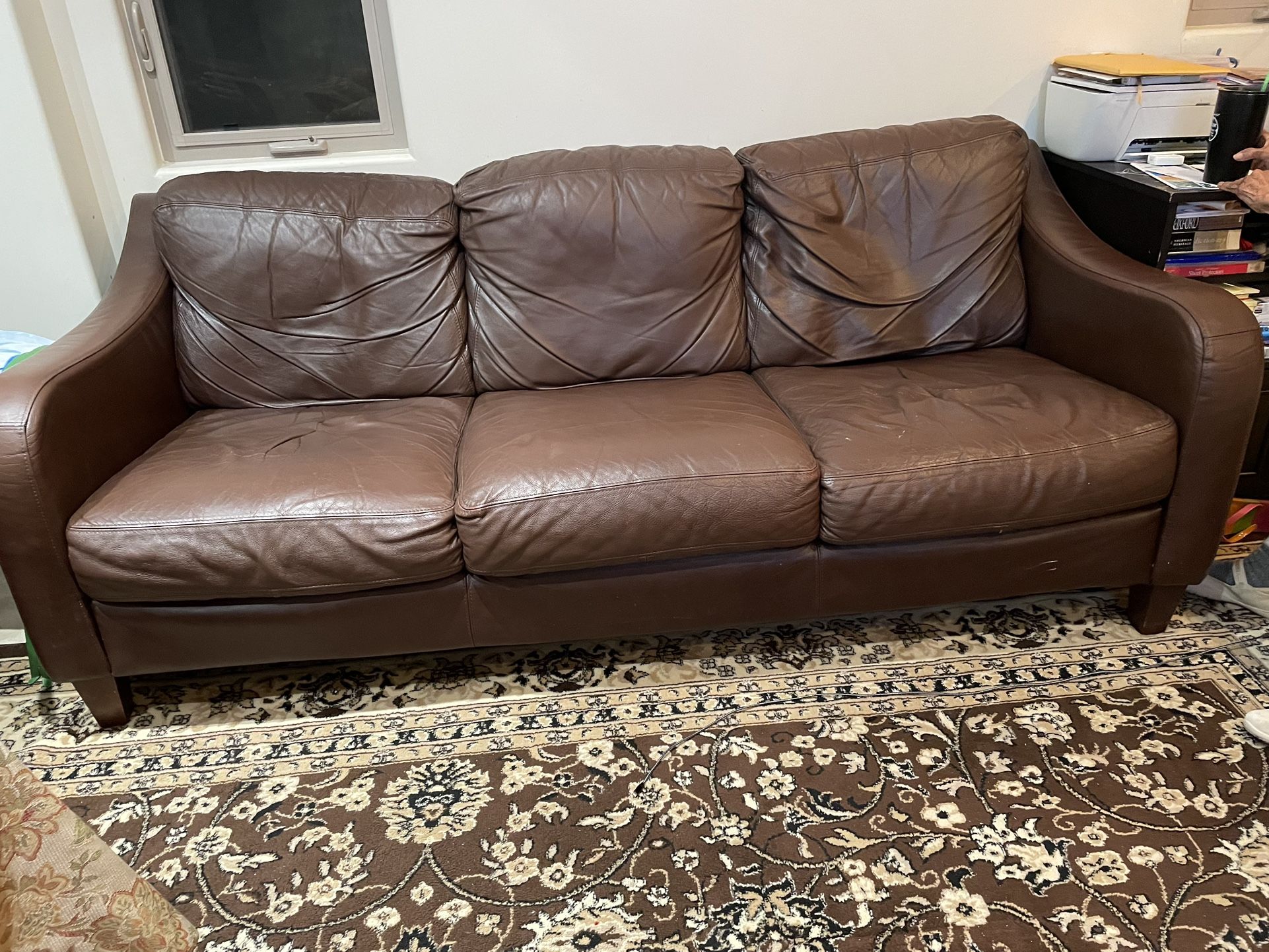 Brown Leather Couch