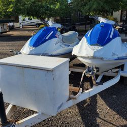 Pair Yamaha Waverunner Vx110 1100 Four Strokes With Double Trailer Mechanic Special