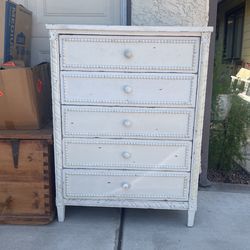 White Antique Dresser 