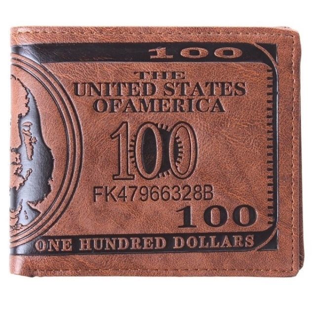 $100 bill leather wallet