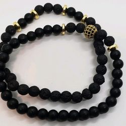 Black & gold bead bracelet