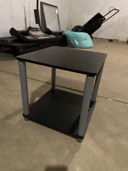 Black square side table