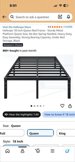 Queen bed frame - very good condition