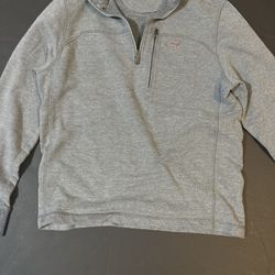 Greg Norman Men's Medium Gray Embroidered 1/4 Zip Golf Sweatshirt Pullover