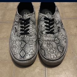 Black And White Snakeskin Vans Size 11.5