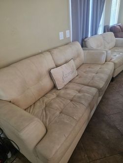 Leather white sofas