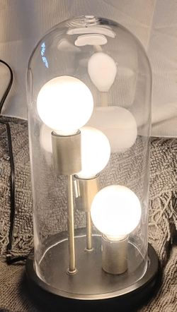 Glass Dome Table Lamp with Globe Bulbs
