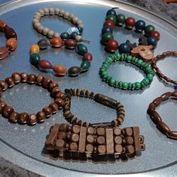 Wooden Bracelet Lot