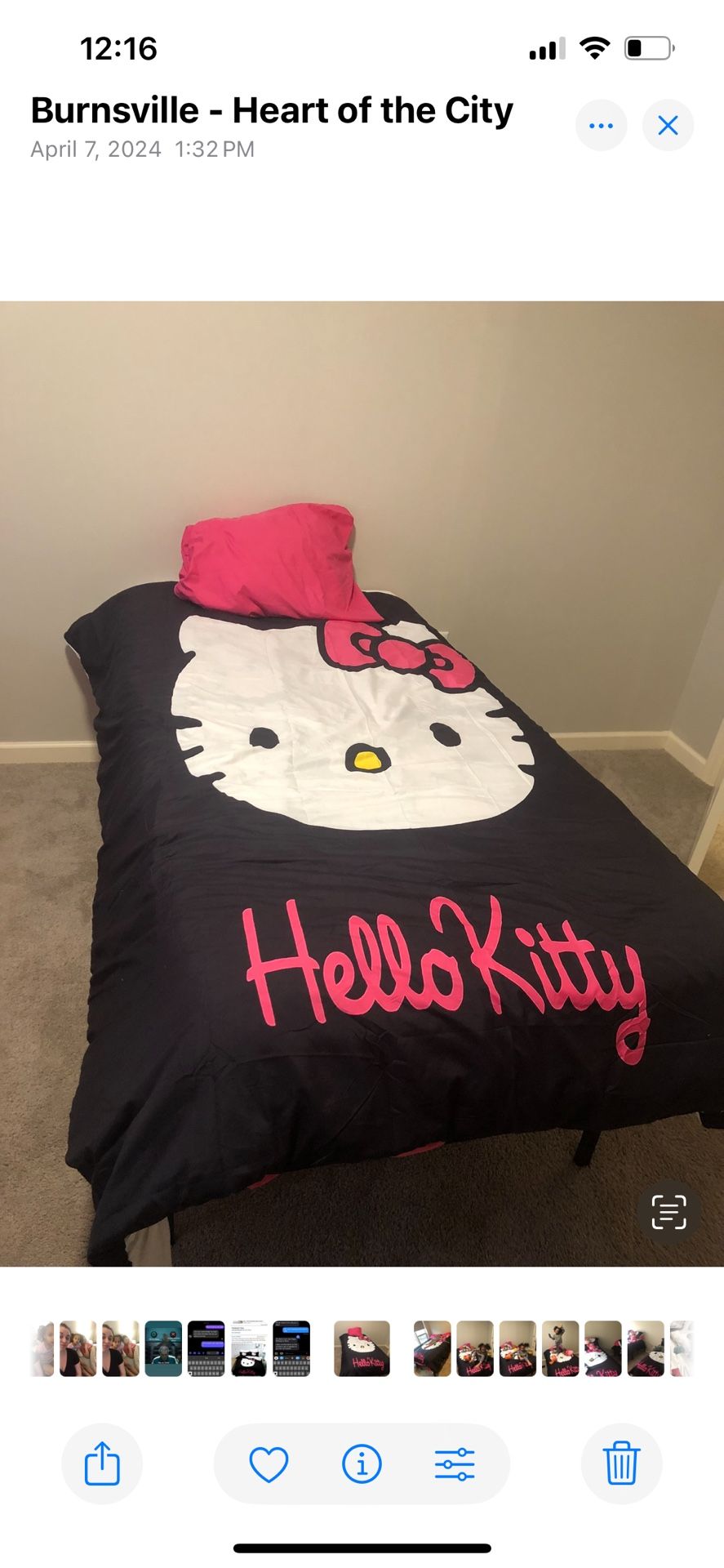 Twin Size HELLO KITTY Duvet And Pillow Cover With Hot Pink Bedding