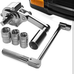 XtremepowerUS Torque Wrench Multiplier Lug Nut Labor Saving Wrench Remover Set (1/2" Driver) Wrench Lug Nut Remover 17mm, 19mm, 21mm Sockets w/Case 