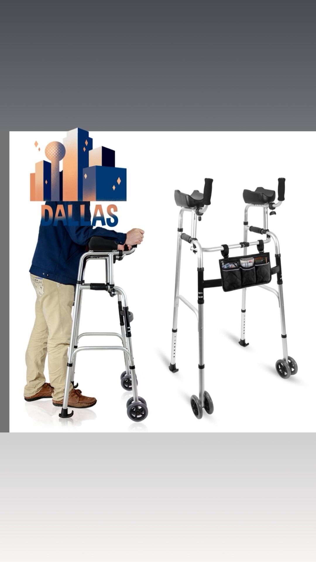 Walker With Arm Support, Standing Upright