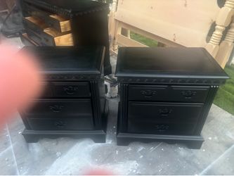Two black nightstands