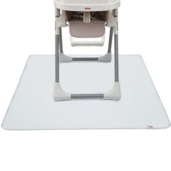 Nuby High Chair Square Floor Mat - Waterproof And Clear Splat Mat for Spills