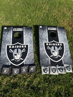 Vintage Las Vegas Raiders NFL 2x4 Tailgate Cornhole Boards