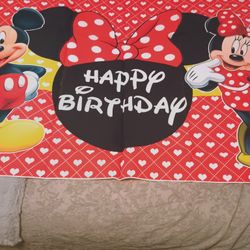 Happy Birthday Banner (Mickey & Minnie Mouse)