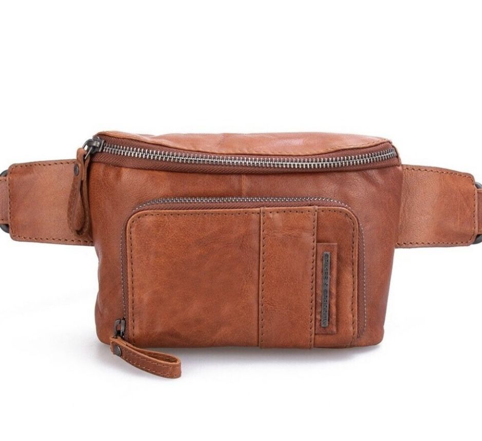 NWT Spikes And Sparrow Handbag crossbody Genuine leather Brandy Travel Waist bag