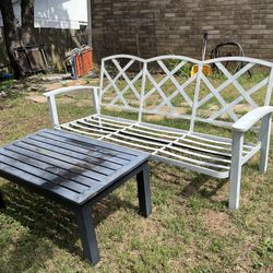 Metal Couch And Table 