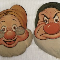 Walt Disney 1937 Dated “Par-T-Mask Paper Cut Out Mast Doc and Grumpy
