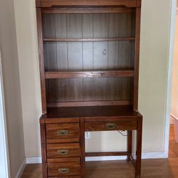 Wood Desk With Hutch