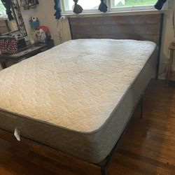 Heavy duty metal queen bed frame with 12 super comfy new mattress
