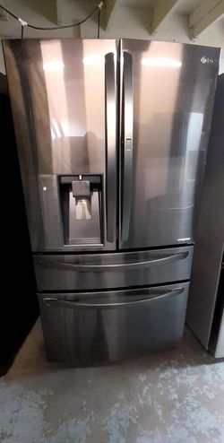 LG 4 Door Black Stainless Fridge
