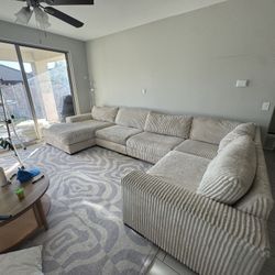 Beige Corduroy Modular Couch