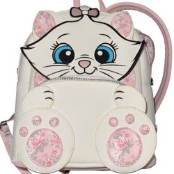 Loungefly Disney The Aristocats Marie Floral Mini Backpack Purse & Plush