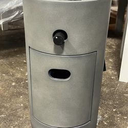 17" Pipestone Outdoor Column Fire Pit Gray - Threshold™: Modern Propane Gas Firepit with Lava Rock and Cover