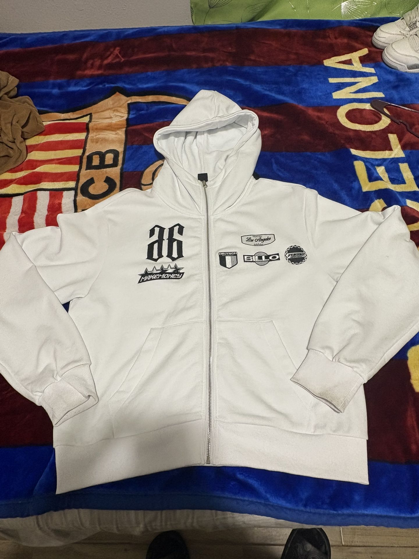 MAKE MONEY STUDIOS RACING JACKET [WHITE-BLK]