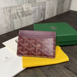 Burgundy Goyard Saint-Sulpice Card Holder