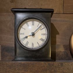 Antique Heavyweight Black Bronze Clock