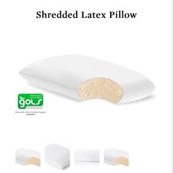 Plushbeds King Sized Shredded Latex Pillows - Springy Soft & Organic